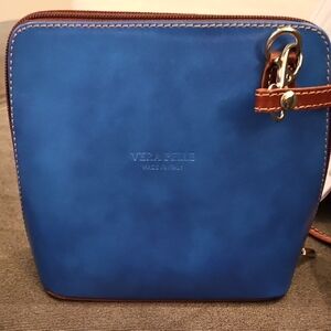 Vera Pelle Blue and Brown Mini Bag